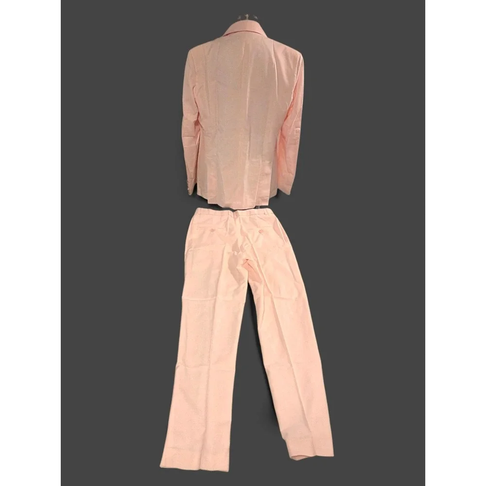 2 Piece Suit Double Breasted Blazer Trousers Pink Size 38 M